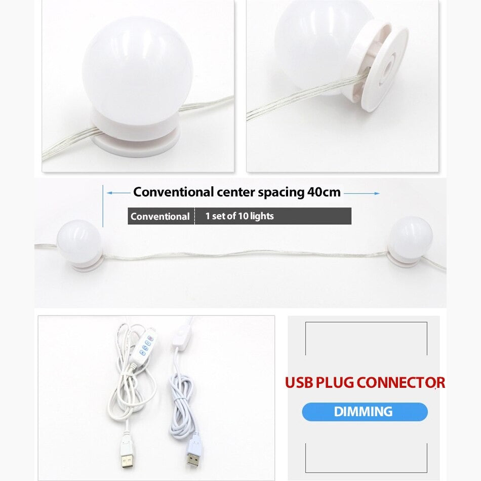 Vanity Mirror Light LED Bulbs for Makeup Mirror Stand (10 Bulbs)